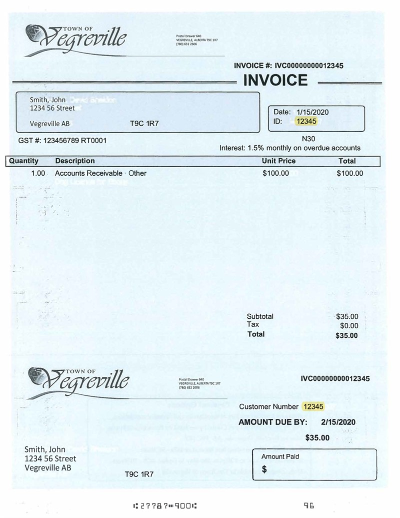 Accounts Receivable Invoice