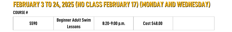 Feb 2024 Mon & Wed